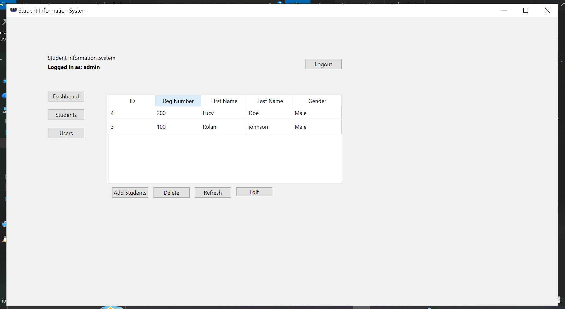 Student Information System project preview